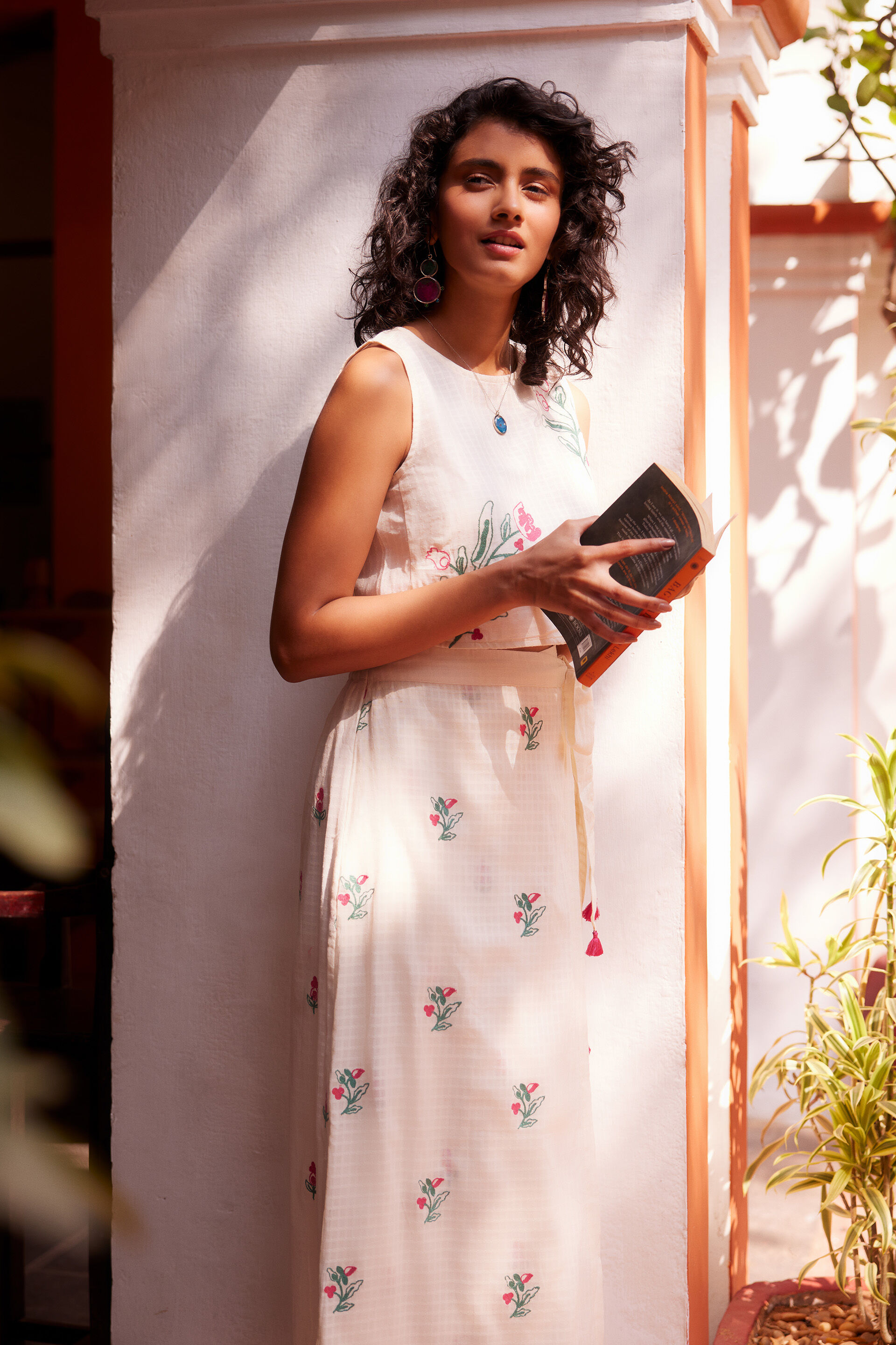 Mehka Sa Skirt Set, Off White, image 2